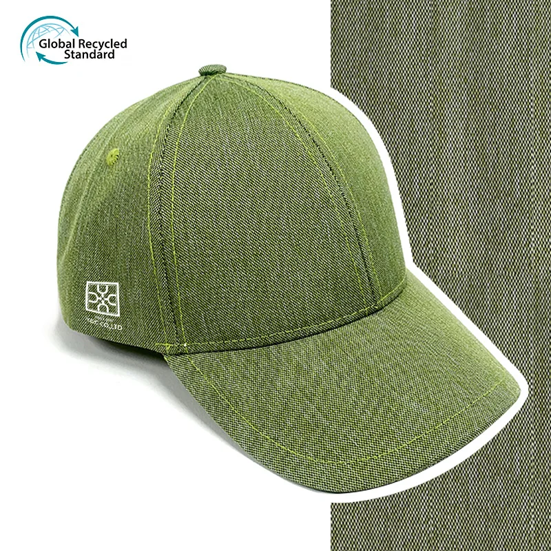 GRS Recycled Polyester Unisex Custom Logo Dad Cap Patch Baseball Sports Outdoor 6 Panel Hat