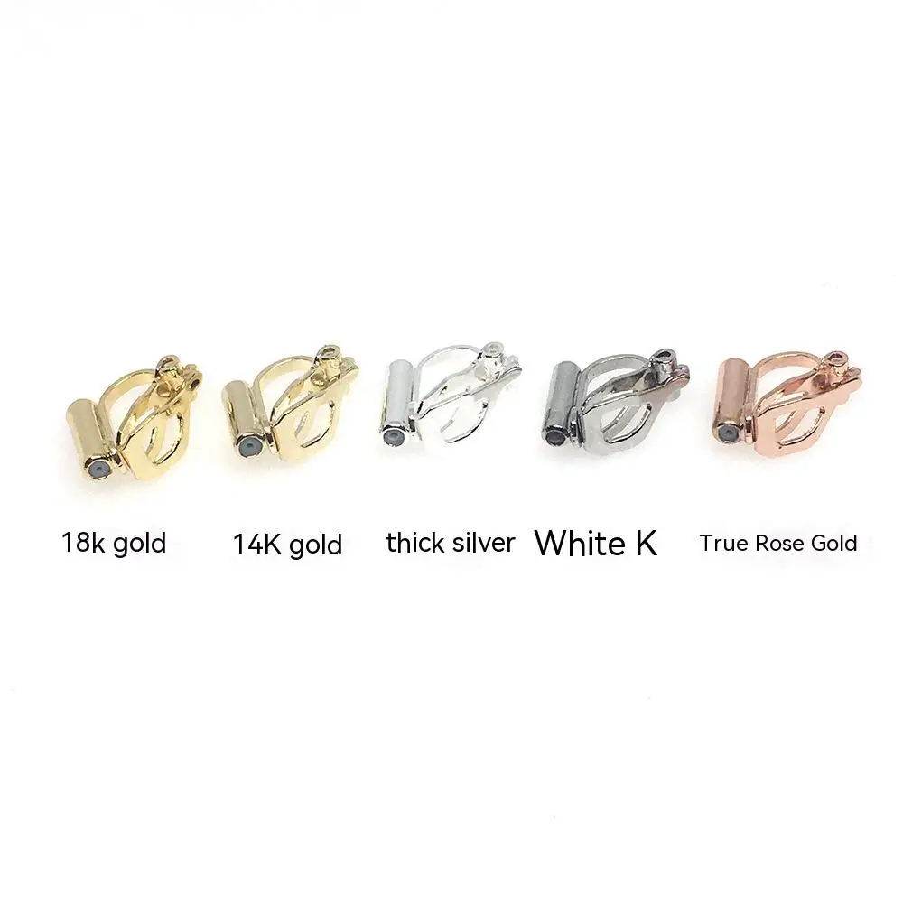 14k gold coated color retaining screw ear clip without ear hole Handmade diy ear accessories Painless invisible material convert
