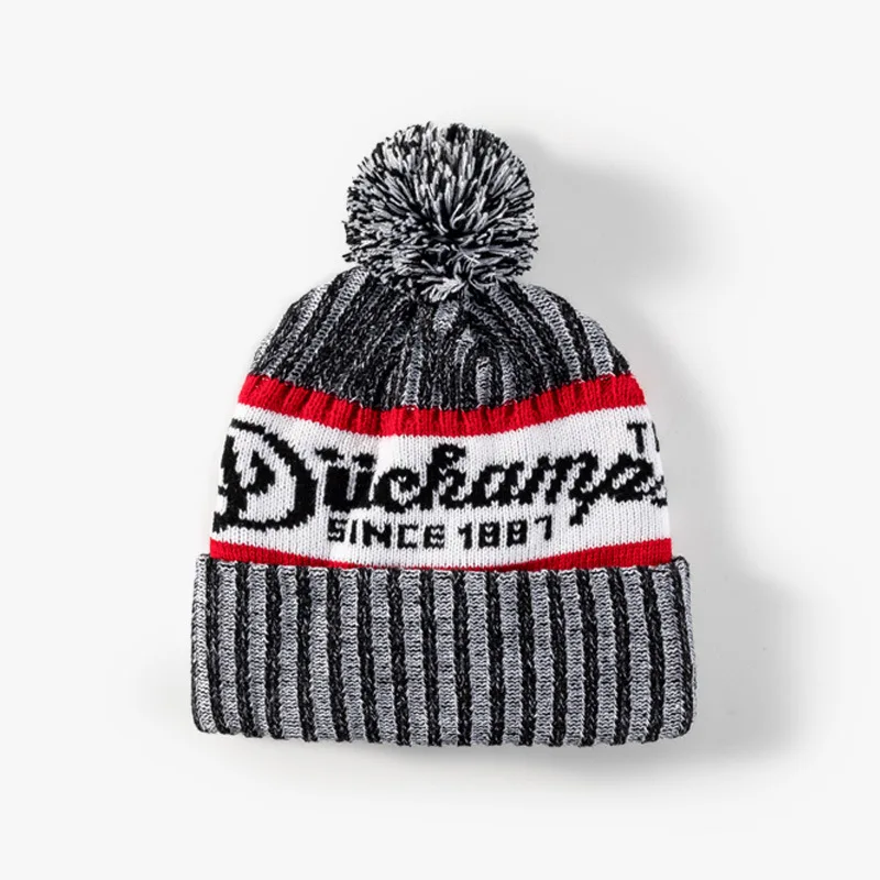 Ladies Real Raccoon Fur Pom Pom Hat Custom Wholesale Slouch Beanie Hat Women Winter Knitted Beanie Hat