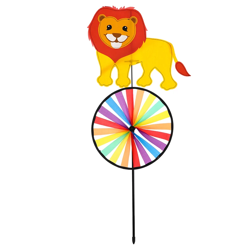 Creative animal riding a single wheel windmill park Huahai kindergarten outdoor decoration windmill festival layout