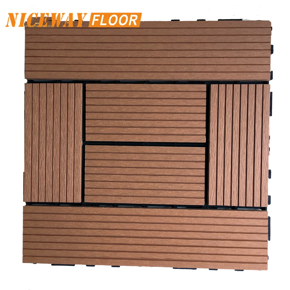 Easy Assemble durable park outdoor interlocking Fireproof DIY WPC decking