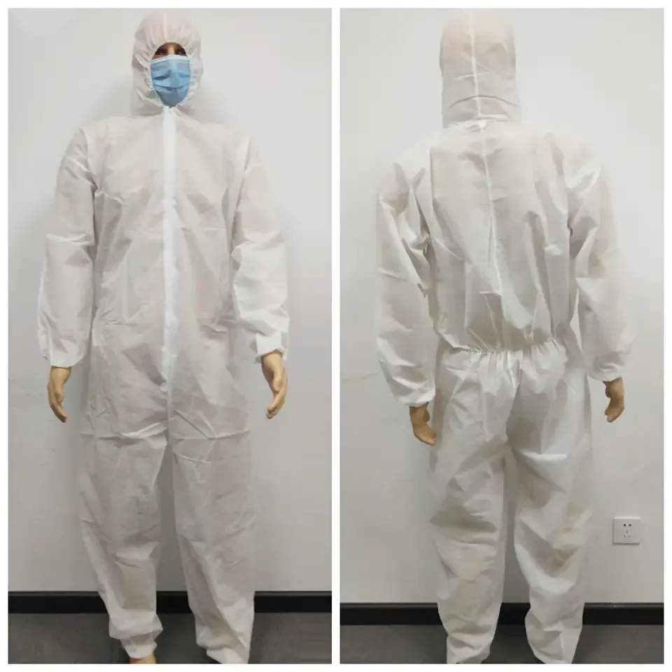XIANZHIBO Disposable Jumpsuit PPE SMS Suit Tyvek Type 5/6 Coverall Dupont Work Wear Disposable Protective Isolation Coverall