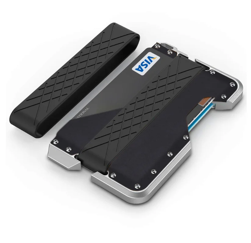 
2021 New Factory Customization Ultra-thin Aluminum RFID Blocking Business Metal Pocket Credit Card Holder Wallet for Men Women 