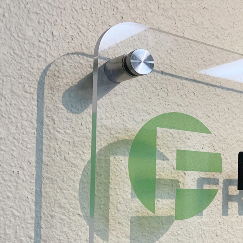 Custom Printing Clear Acrylic Sign Restroom Wall Mounted Displayed Block Building Door Hanger Office Business Sign
