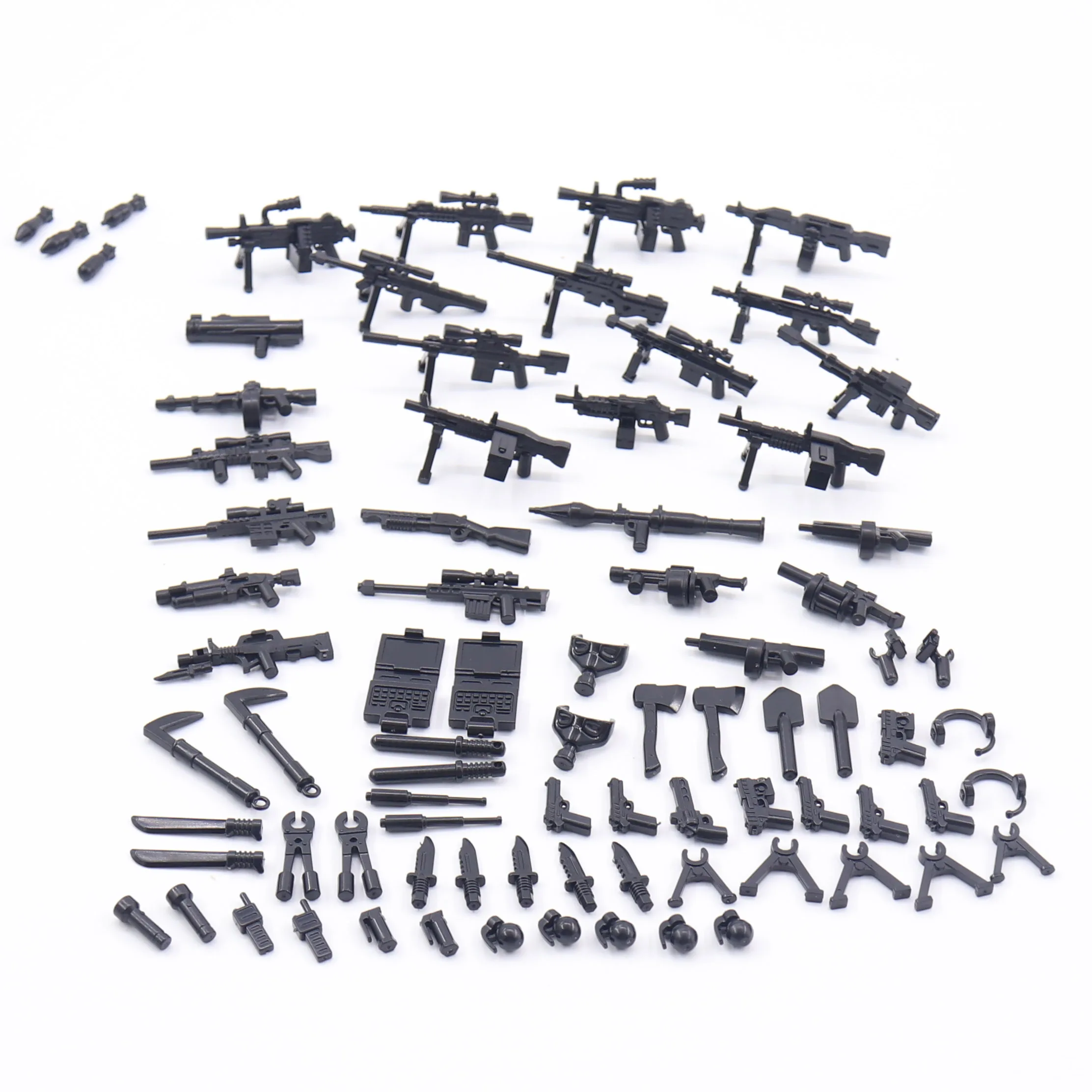 Army Set for Mini Bricks Soldier Figures Military Weapon Gun Equipment Small Particle Assembled Building Blocks Accessories Toy