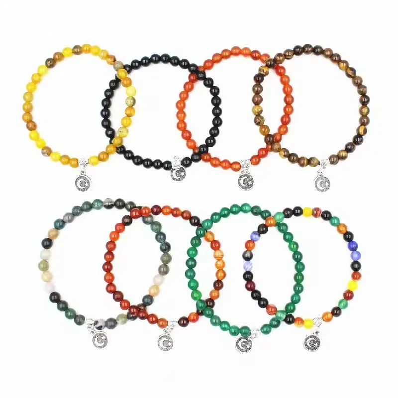 2024 Customizable 33pcs 6mm Agate Natural Stone Tasbih Jewelry-6mm Elastic String Bracelets Muslim Islamic Rosary Prayer Beads