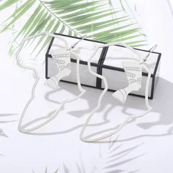 Bohemia African Map Earrings 11CM Africa Earrings Jewelry Stainless Steel Boho Dangling Earrings Women Jewelry