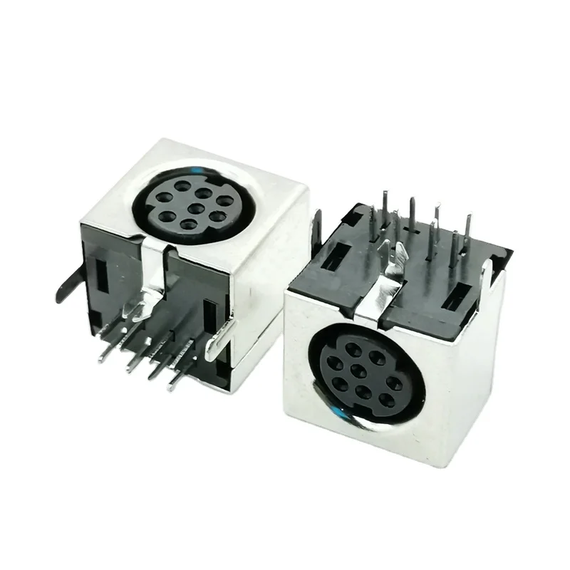 Hot sale Keyboard and mouse round MINI Din connector 8-pin female socket interface right-angle through-hole soldering PCB MDC-8-03