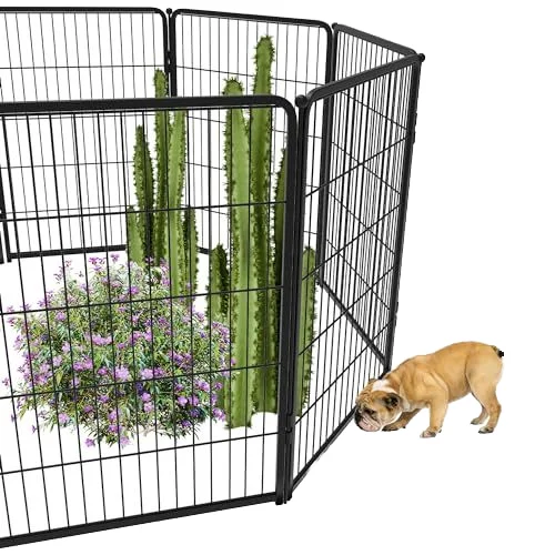 Metal Garden Fence with Gate High Durable Outdoor Wire Mesh Fencing for Yard Easy No-Dig Installation for Flower Bed Protection