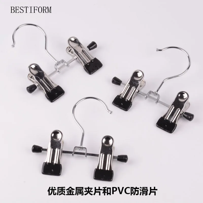 Black Leggings Closet Pants Hanger Space Saving Hanger Portable Double clipmini socks boots wire metal clip hanger