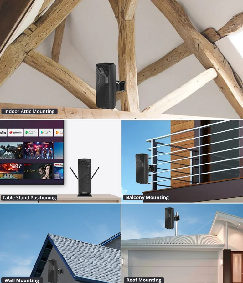 2022 Outdoor Indoor Digital TV Antenna 100 Miles Long Range with Long Coax Cable HDTV Antenna for All Television