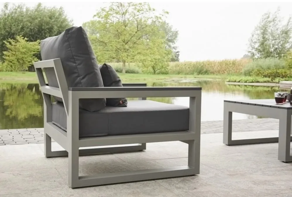 Garden Sofas Set L Shape Corner Sofa Metal Aluminum Patio Luxury Garden Sofas Outdoor Furniture