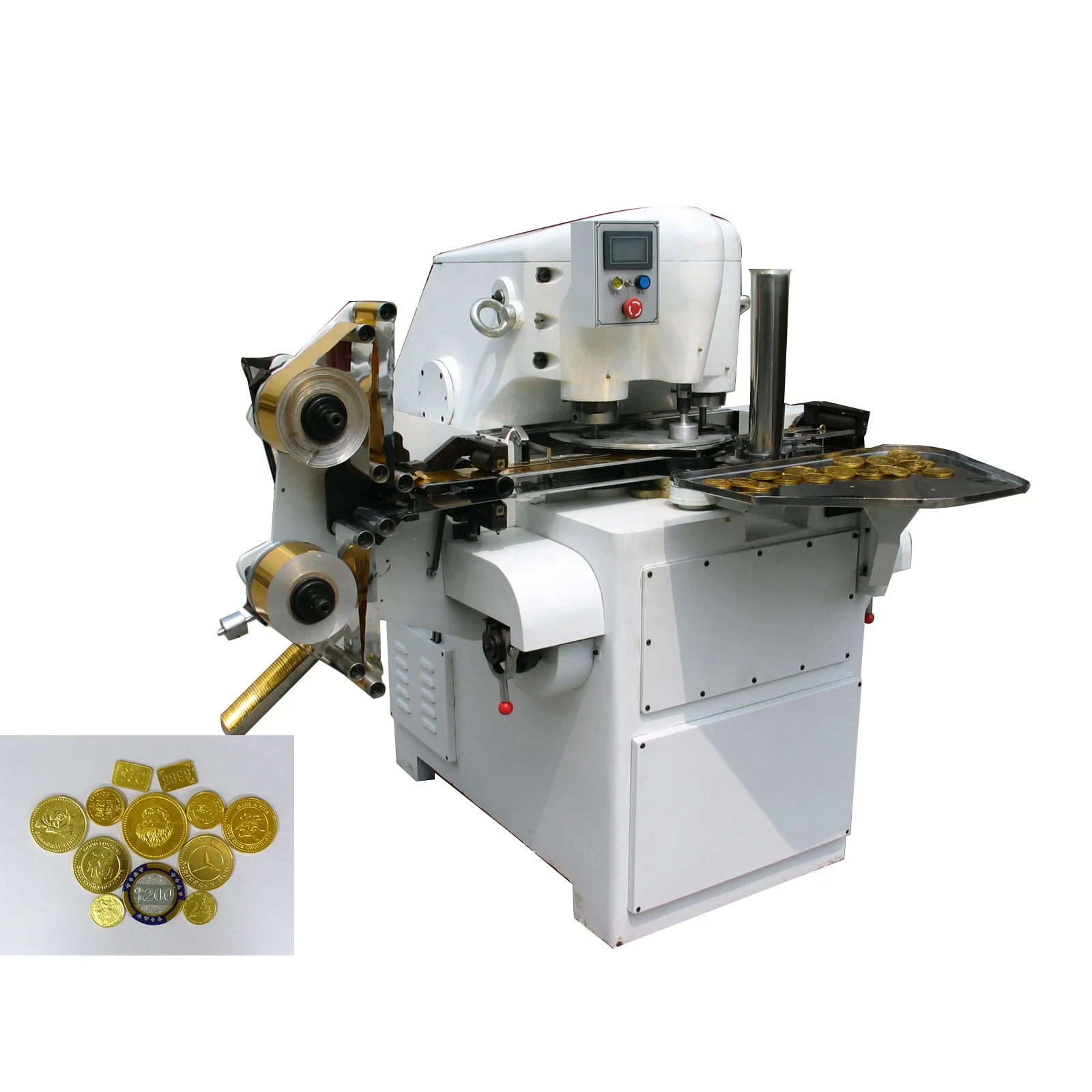 Automatic Commercial Mechanical Round Gold Coin Chocolate Packaging Machine for Making Chocolate Candy Bars