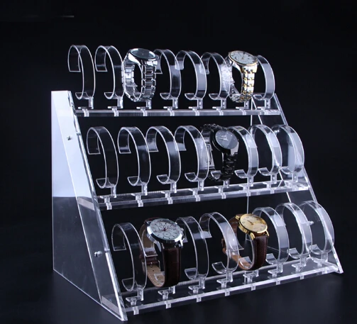 Custom clear acrylic simplified watch display/Acrylic Risers Display