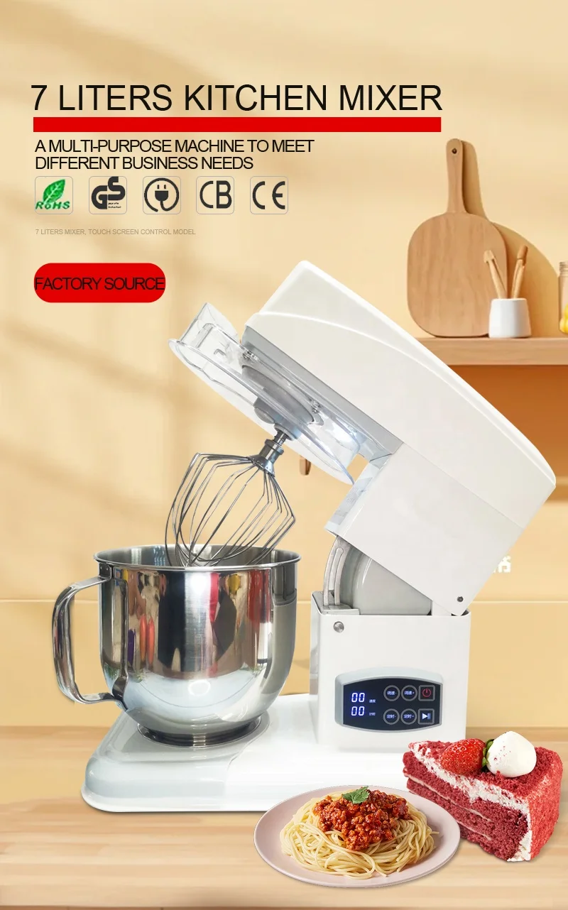 Hot Heavy Duty 550W Stand Mixer Baking Bread and Pasta Machine 7L Home Kitchen 4-speed Tilt-head Cake Food Mixer
