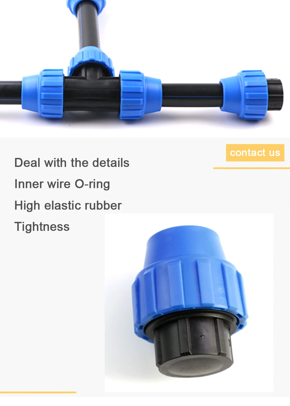 Heavy Duty PP End Cap Compression Fitting for Irrigation System