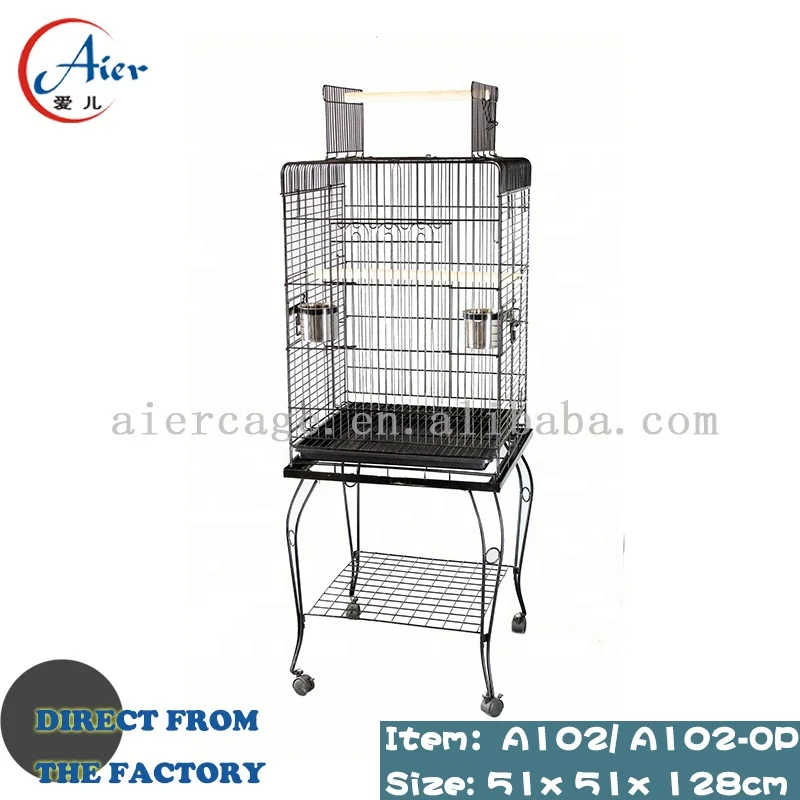 Wrought Lron Large Bird Cage Acrylic Hanging Stand Folding Pet Cage Metal Flight Parrot Extra Large Bird Cage
