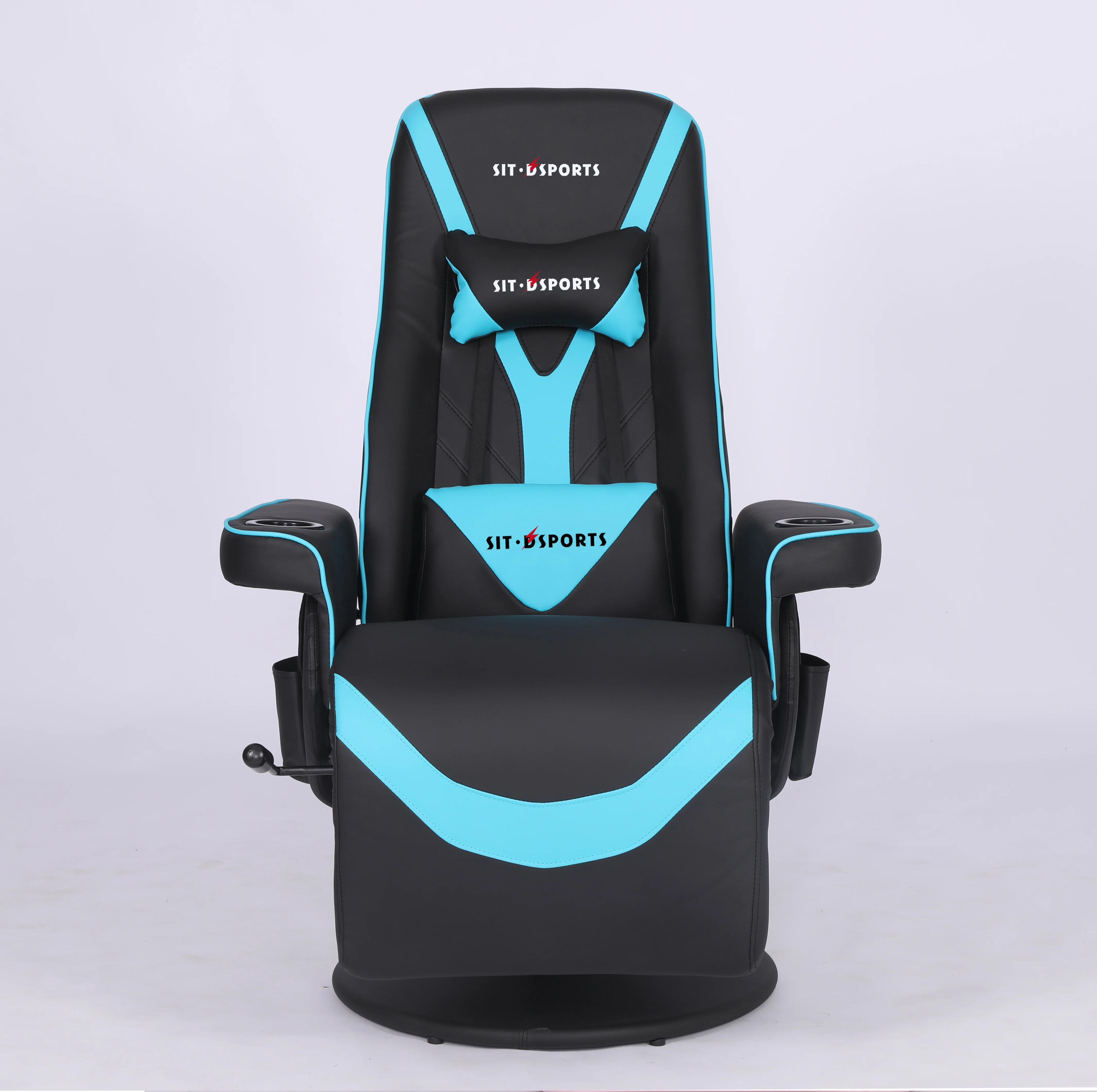 
Free Sample 2021 Anji NEW Factory Ergonomic Leather LED Light Foam Reclining Racing Massage Sillas Footrest Sofa Gaming Chair 