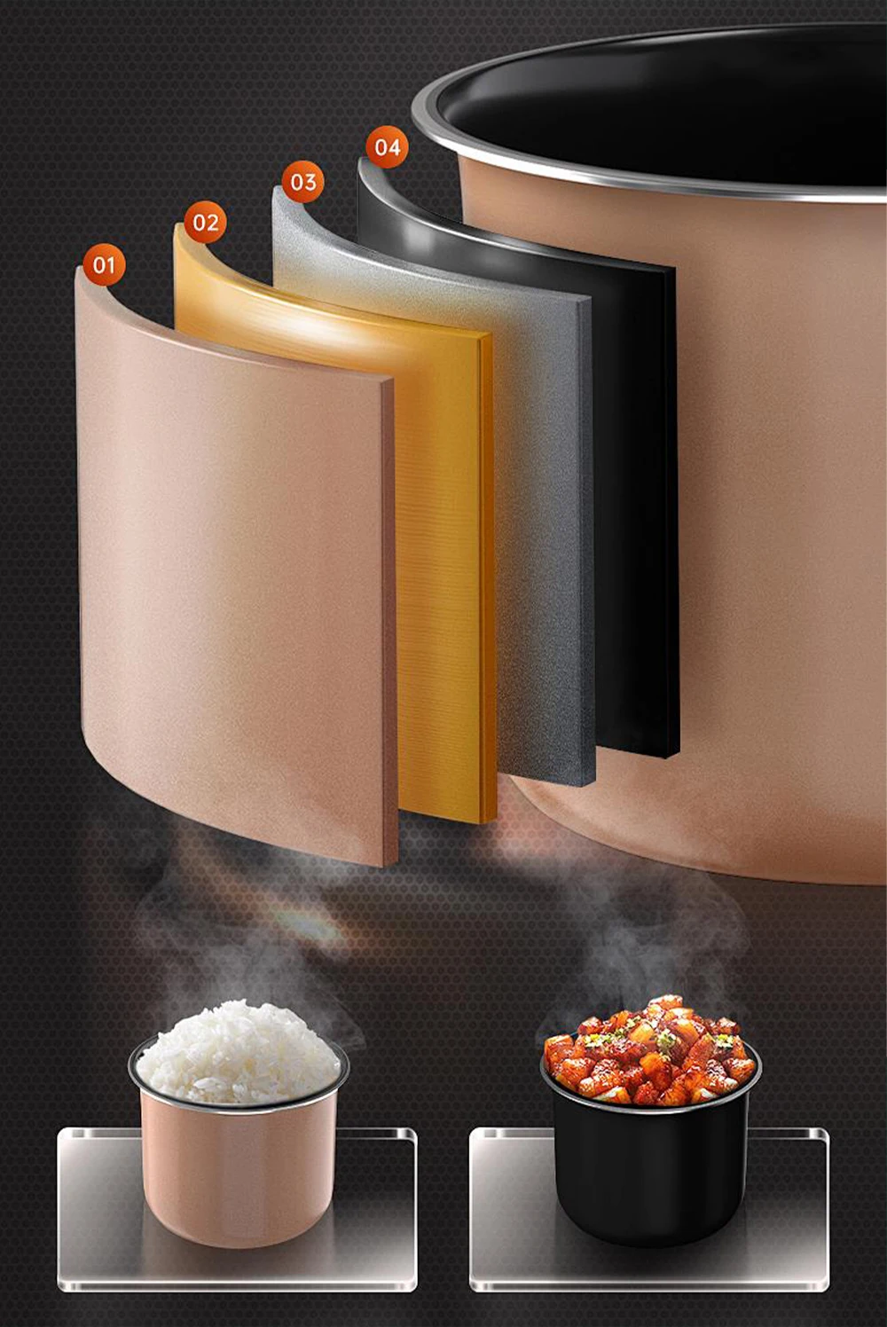 1.2L Multi-Cooker Mini Electric Rice Cooker with Non-Stick Inner, Timer and Keep Warm Function, Portable Handle, For 1-2 Persons