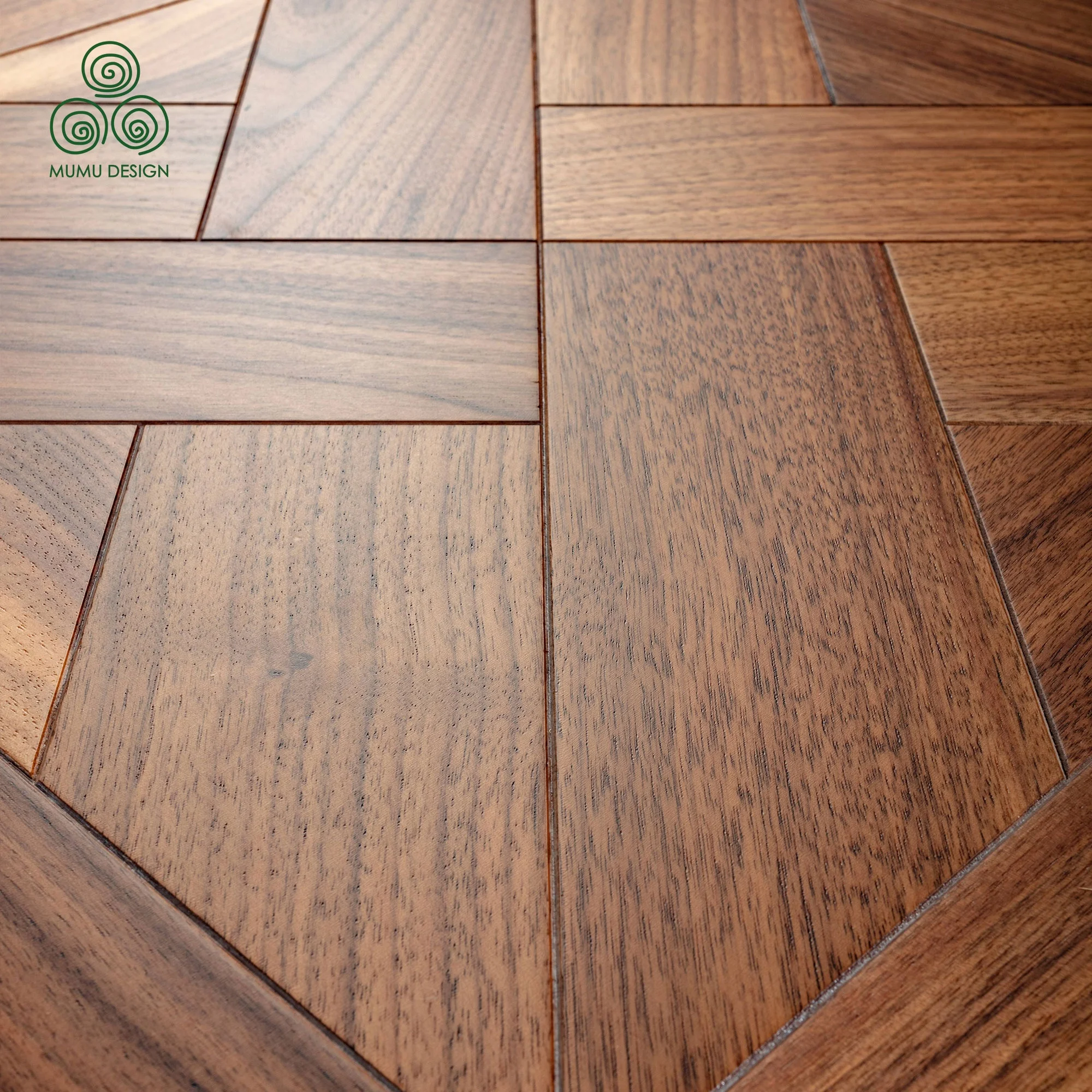 MUMU Modern Artistic Three Layer Engineered Wooden Solid Wood Oak Light Wood Parquet Flooring