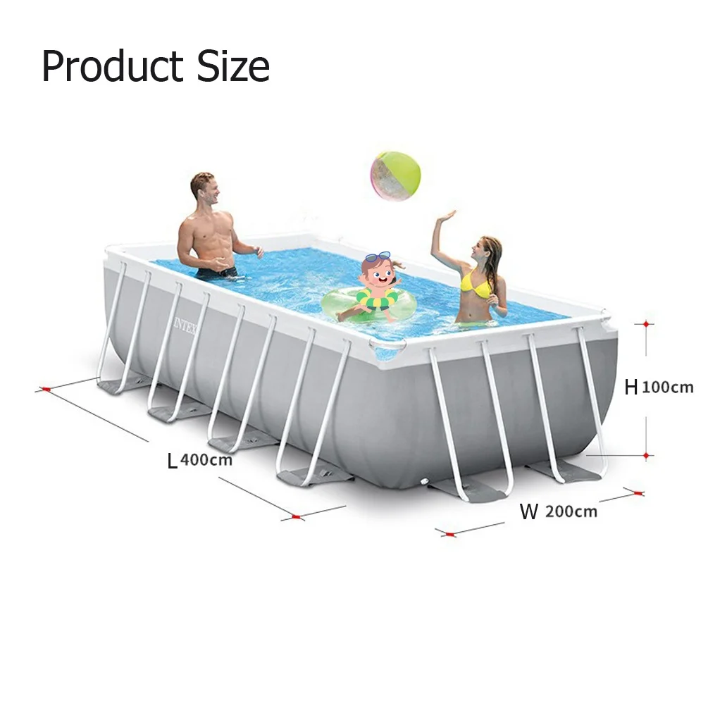Intex 26788 Above Ground 4m Swimming Pool Metal Frame with Cover and Pump and Ladder