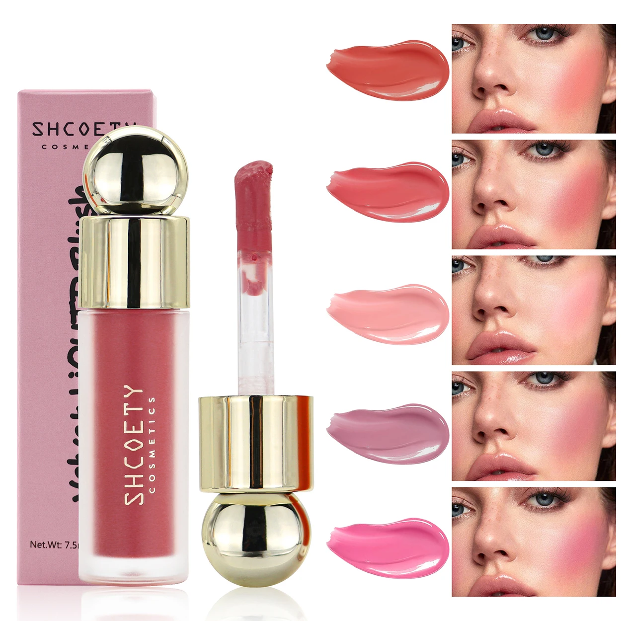 5 Colors Rare Beauty Blush Gold Cover Versatile Wholesale Waterproof Liquid Blush For Women
