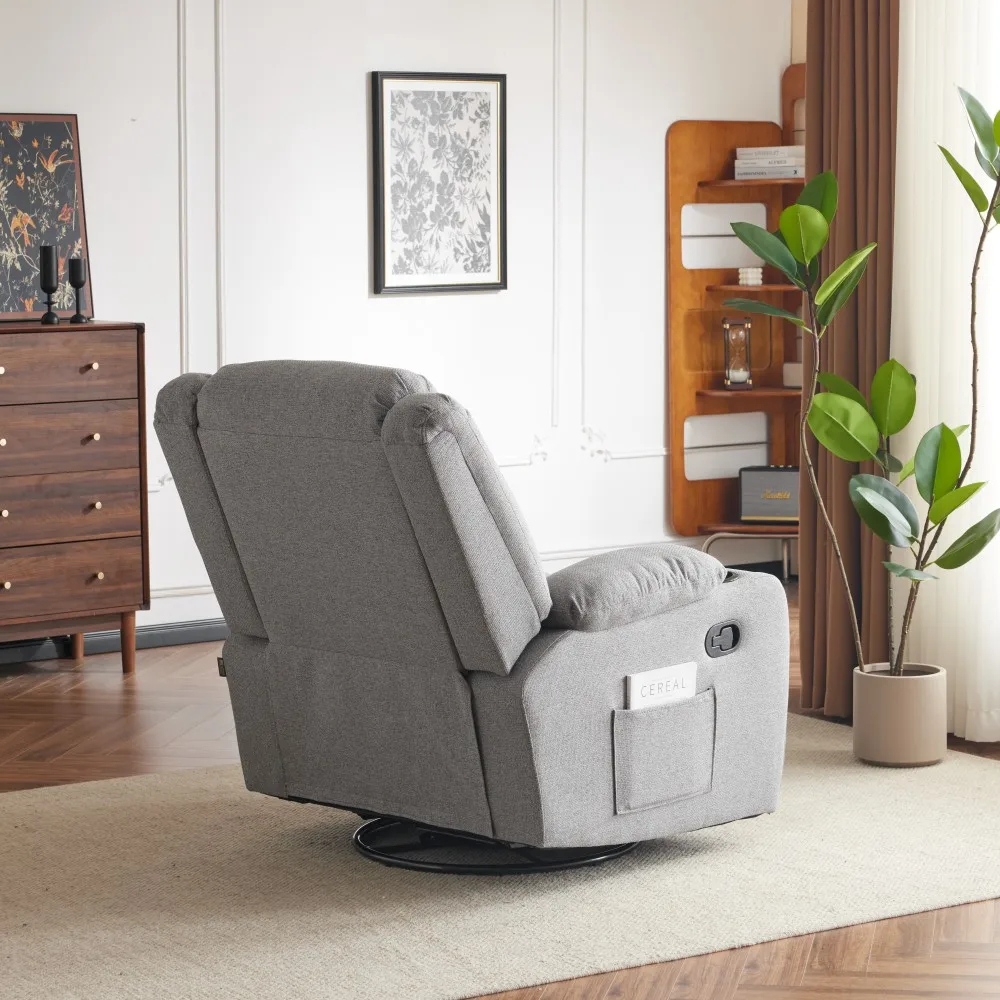 Sans Hot Sale Living Room Gray Fabric Sofa Reclinable One Seat Glider Recliner Chair