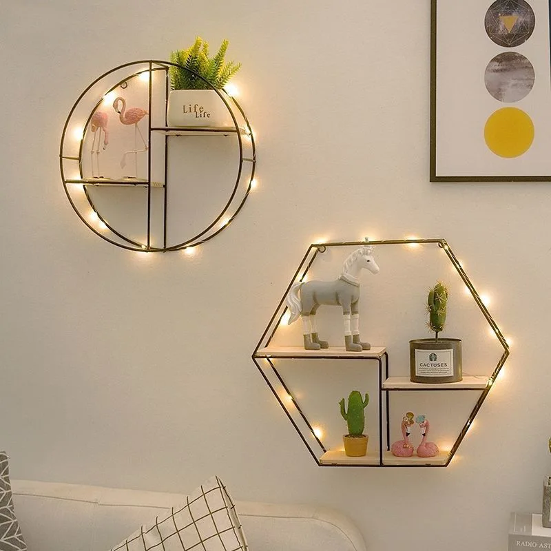 Metal material Nordic styles wrought iron wall decorations ins home bedroom wall pendant luxury wall hanging