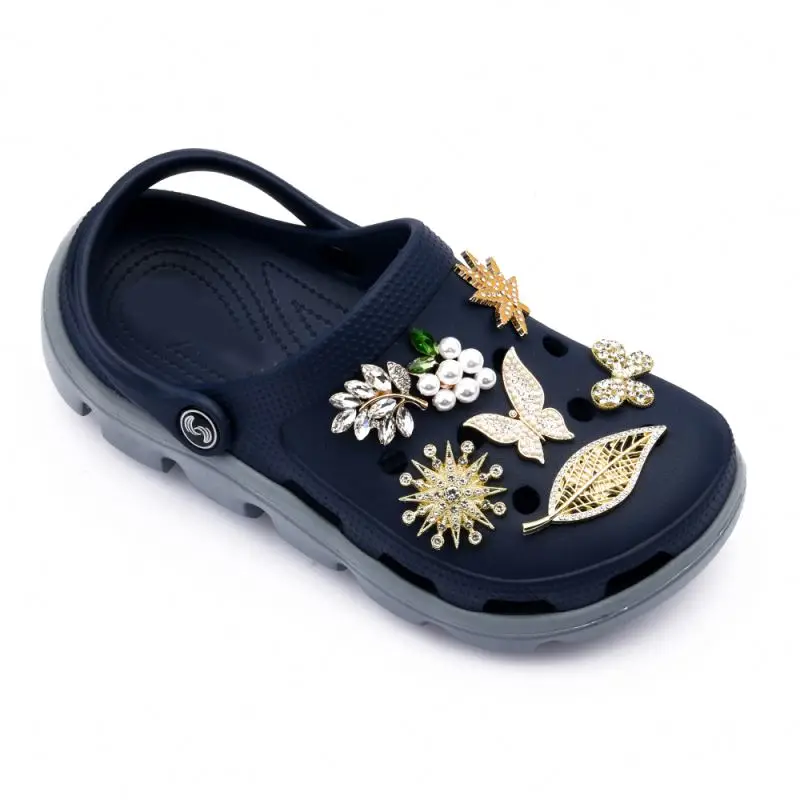 50% discount Wholesale custom rhinestone  metal bling shoes  for decoration clog shoe charms