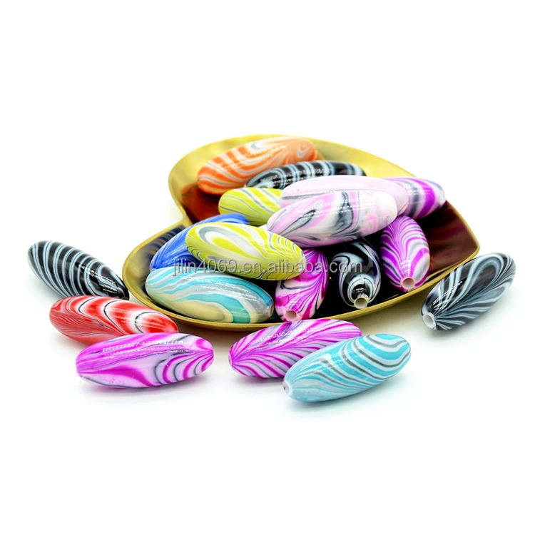 500g Acrylic round colored beads With Wood grain straight hole ball hair beads for DIY Necklace Bracelet Jewelry Making