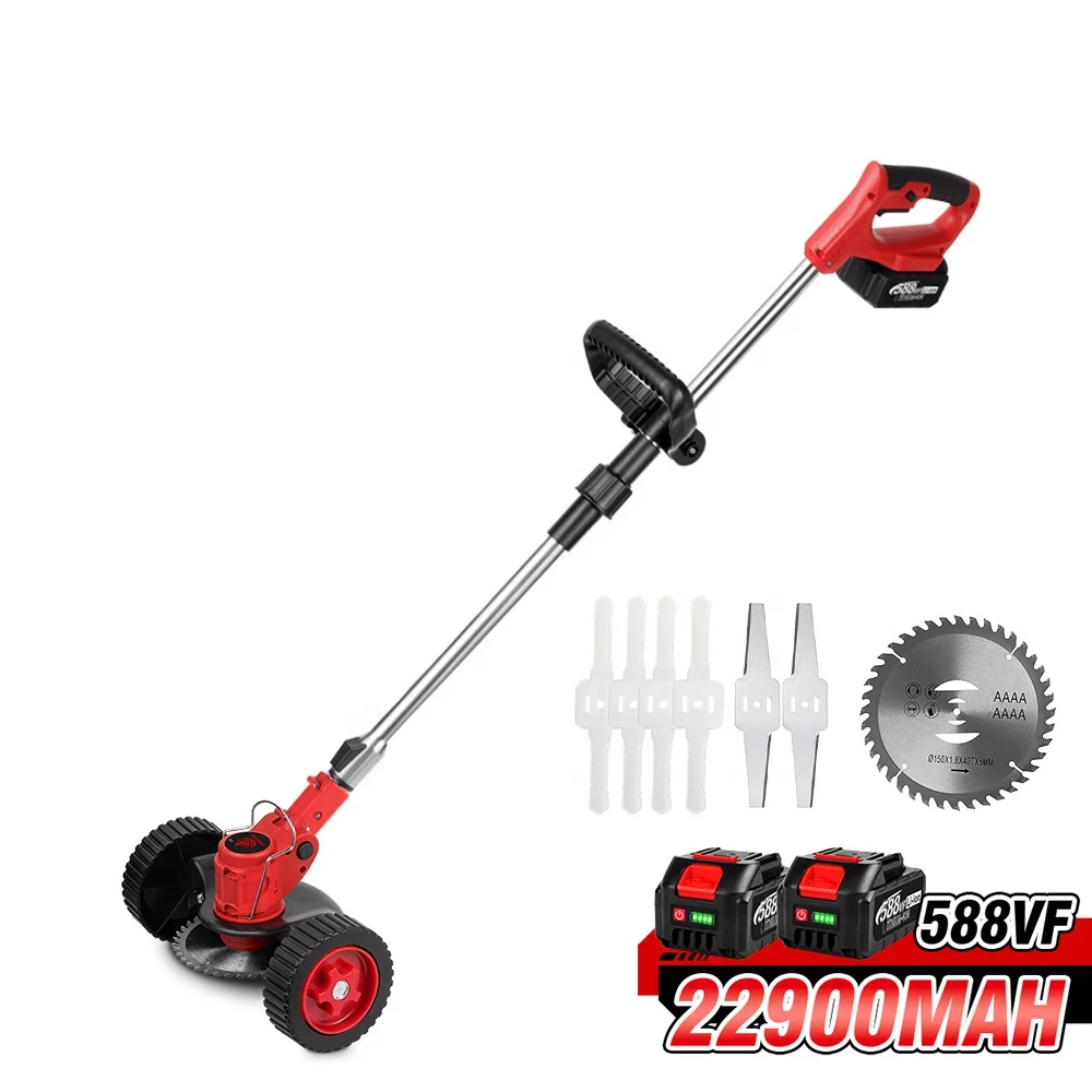 ONEVAN Brushless Blue Customizable Color Garden 21v Lithium Electric Lawn Mower Wireless Lawn Mower Hand Grass Cutter Machine