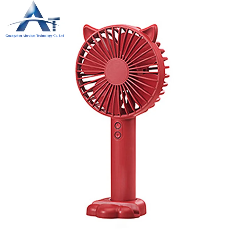 Hot Sale Cute Cartoon  3 Speed Electric Fan Cat USB Charging Handheld Mini Fan N10