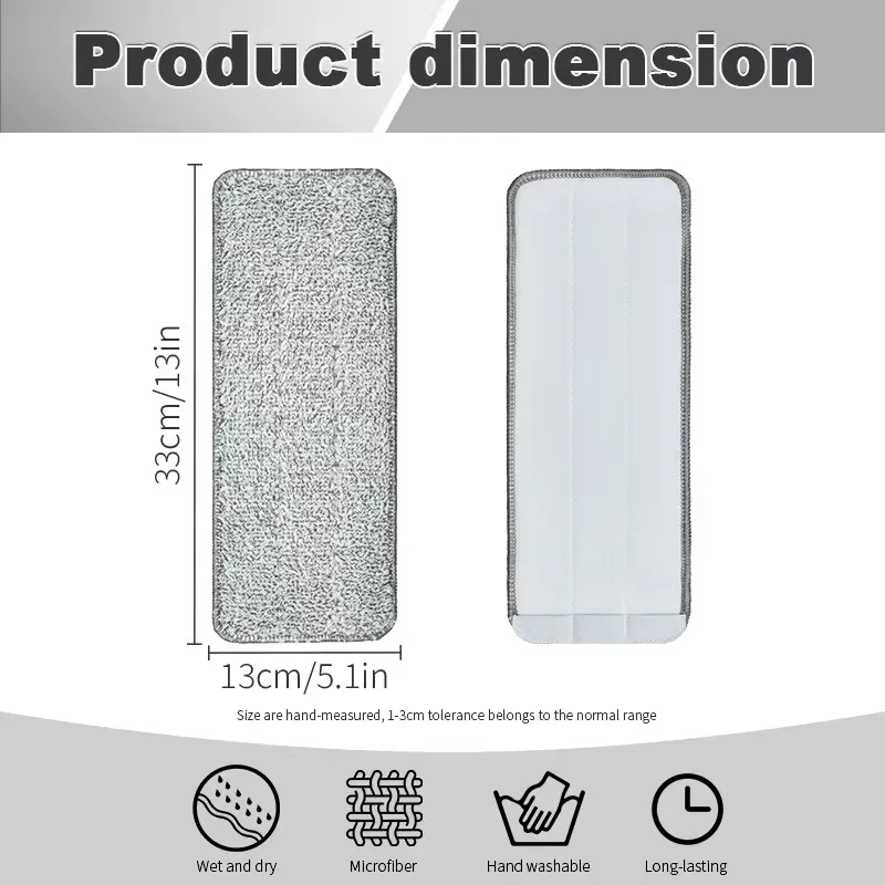 SEQ Household floor cleaner mop head flat mop microfiber cleaning pad wet dry lazy flat mop pads