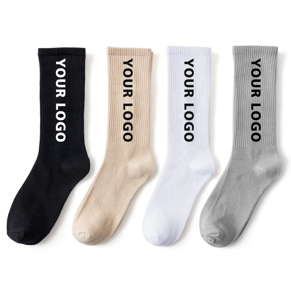 2023 popular custom logo grey socks carla tan socks black socks for men