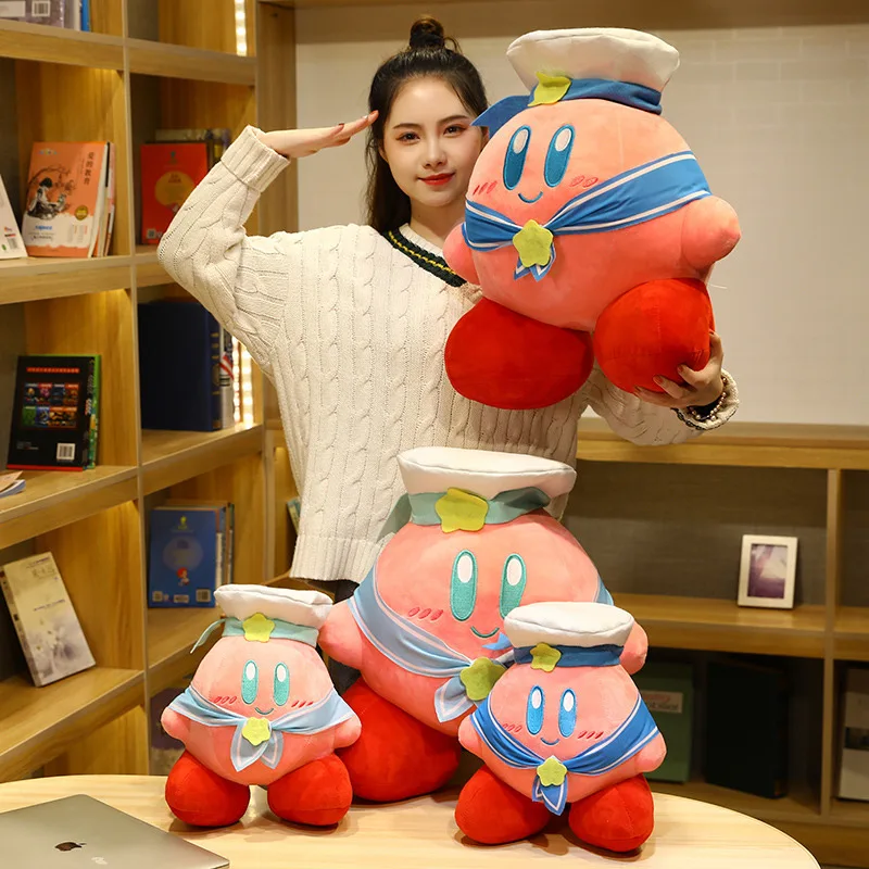 YWMX 32cm/45cm/60cm Chubby Navy Army Kirby Strawberry Pillow Caring Chef Kirby Plush Toy Cartoon Doll Wholesale