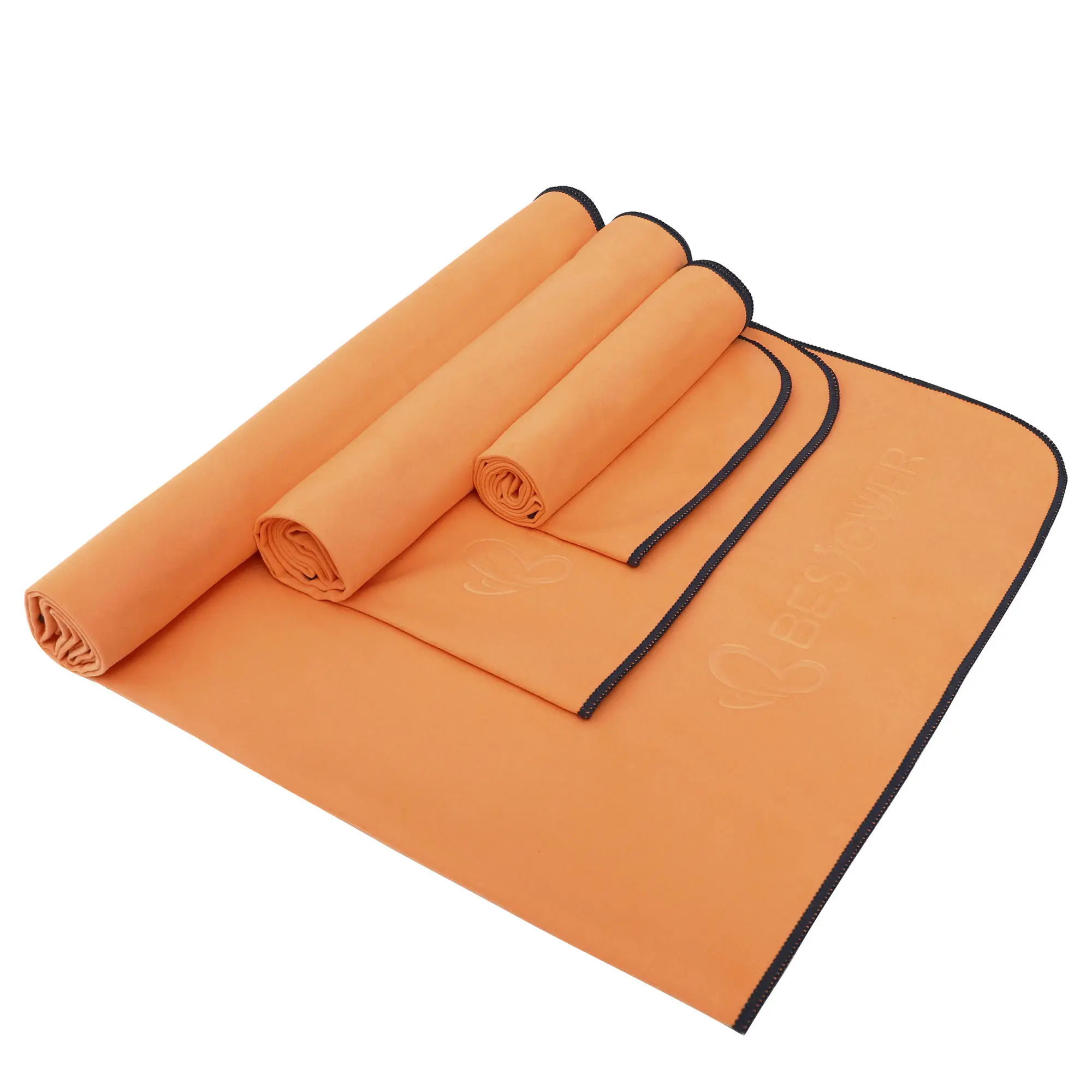 Best Clean Micro Fiber Beach Sports Travel Towel Set Fabric Roll Microfiber Towel with mesh bag