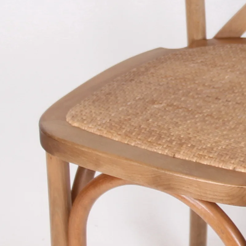 Wholesale Rustic Dining Chairs Beech Solid Wood Frame Cross Back Chair