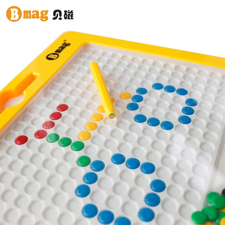 NO MOQ Bmag Kids New Magnetic Tablet Colorful Chocolate Beads Magpad Dot Learning Educational Magnetic Drawing Board Toy