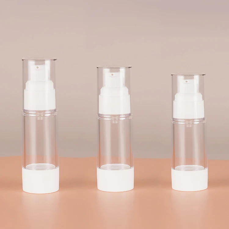 Wholesale Plastic Clear Cosmetic Acrylic Airless Pump Bottle 50 ml Bottle Custom Logo Airless Pump Cream Bottle