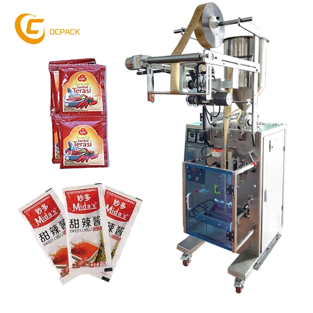 Automatic Water Fruit Juice Packing Machine Sachet Ketchup Chili Oil Bean Paste Honey Plastic Bag Pouch Liquid Filling Machine