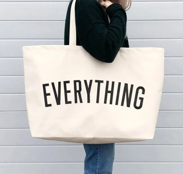 Popular Design Extra Heavy-Weight Large Capacity Custom logo Cotton Grocery Everything Canvas Tote Bag