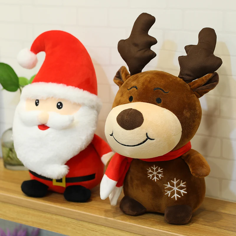 22cm Cute Deer Santa Claus Snowman Children Stuffed Decoration Reindeer Doll Christmas Animal Plush Toy