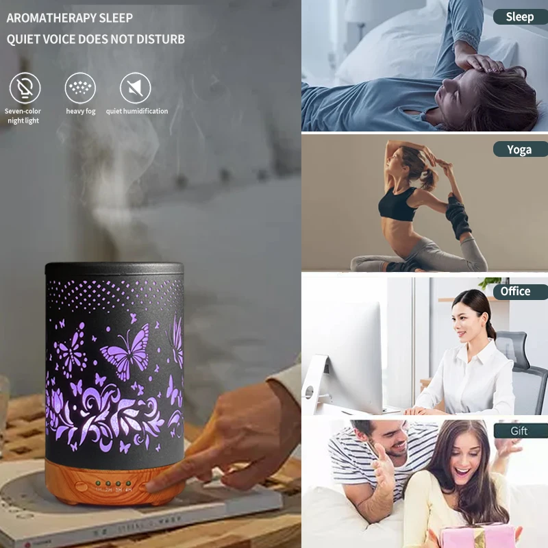 Новинка лидер продаж 2024 аромадиффузор с бабочками Заводская оптовая продажа эфирные масляные лампы для офиса и дома