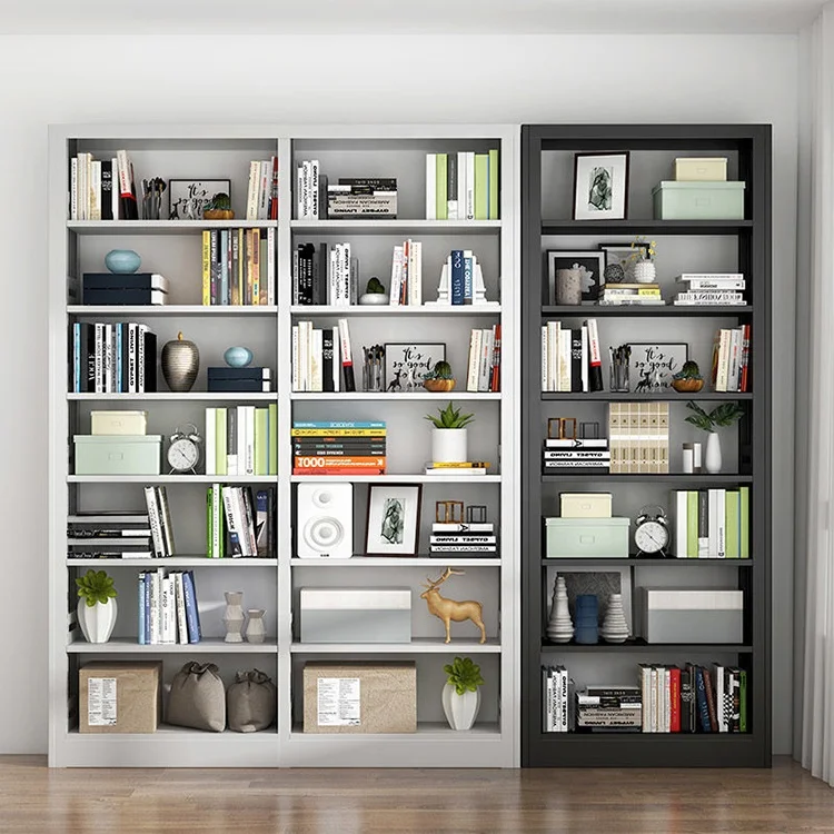 Wholesale commercial cheap used library metal bookshelves modern modular bookcases wrought iron bookcase design