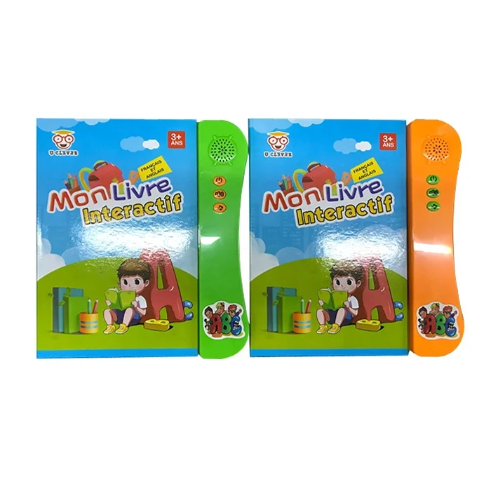 Educational Toy Tablet E-book French and English Bilingual Learning Book Toys Interactive for Kid Preschool Autism Education
