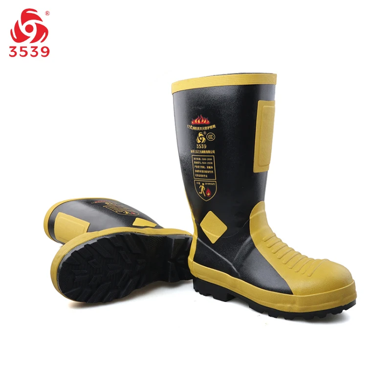 3539 EN15090 Neoprene Rubber Fire Duty Boots Safety Fire Rescue Boots Fire resistant Gum Boots