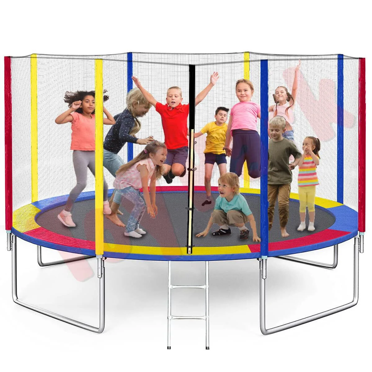 Trampoline Factory Colorful Trampoline for Kids 10FT Outdoor Trampoline with Enclosure for Kids and Adults