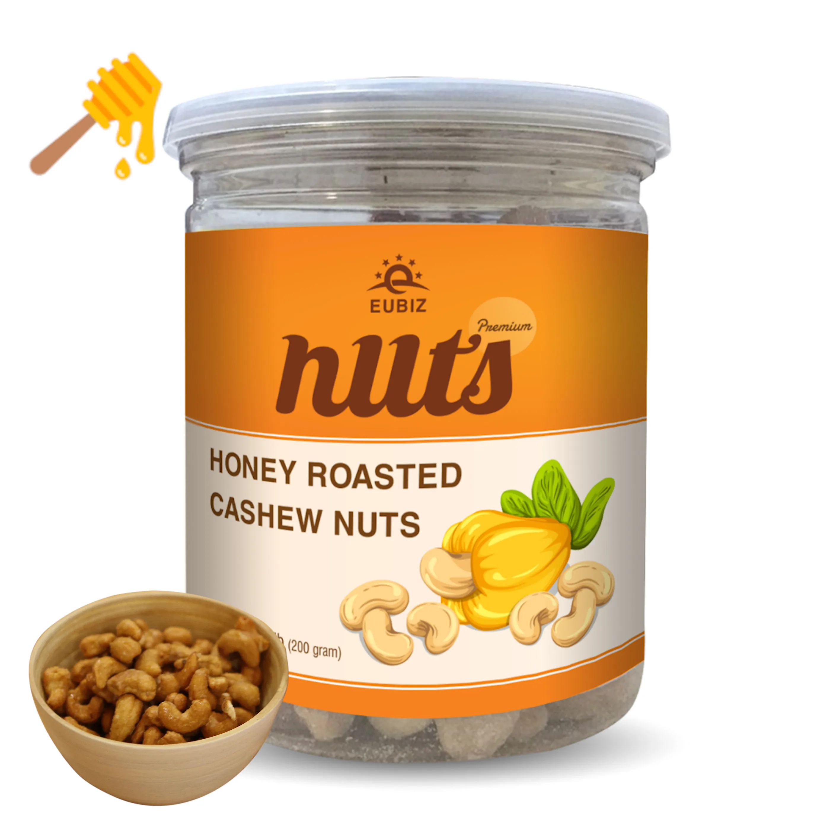 Vente en gros EUBIZ Noix de cajou Miel - Premium Cashew Nuts VietNam Box (Plastic) 200g (7.0 Oz) - Keto Snack