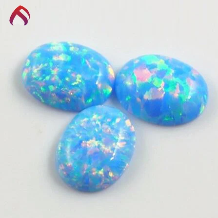 Hot Sale Oval Shape Cabochon Wholesale Lab Created Opal Oval High Grade Quality Ethiopian Fire Opal Cabochon Loose Gemstone Heat