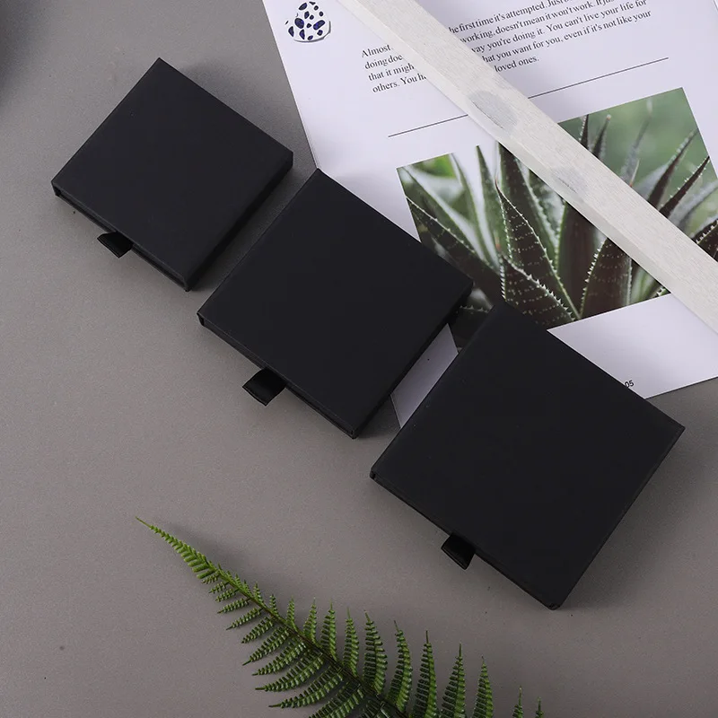 Custom Logo Cardboard Jewelry Gift Box Necklace Package Slide Drawer Paper Box With Black Foam